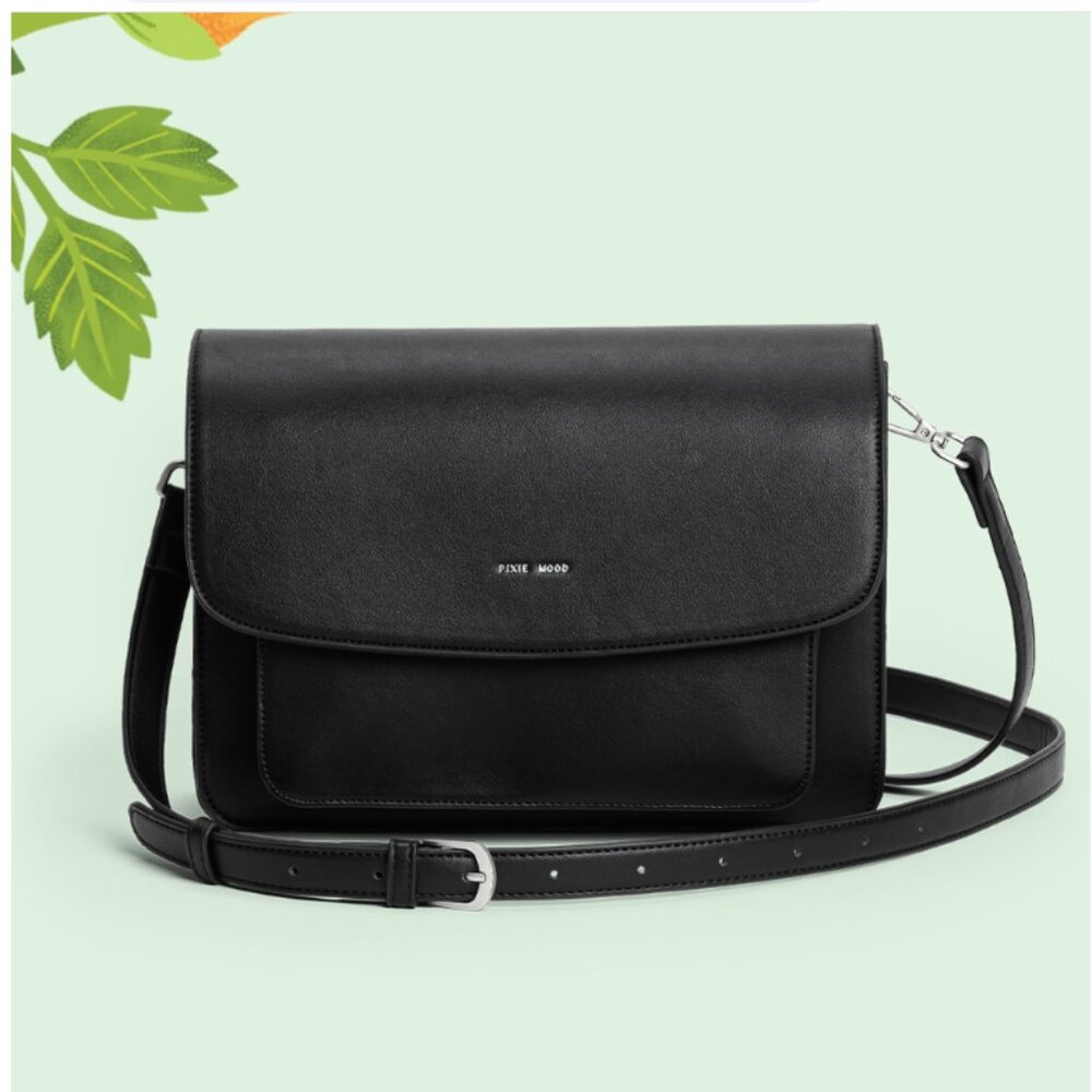 New! Pixie Mood Zoe Crossbody Bag Purse in Black Vegan Leather - Picture 1 of 13